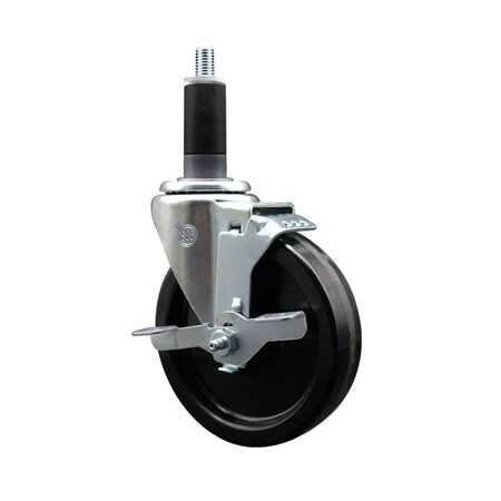 Service Caster 5'' SS Phenolic Swivel 1-1/8'' Expanding Stem Caster with Brake SCC-SSEX20S514-PHS-TLB-118